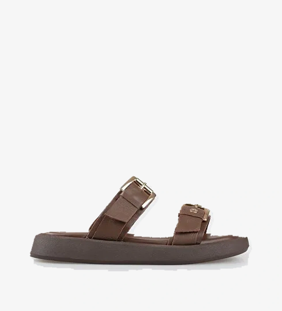 Siyah Deri Kadın Spor Terlik - Görsel 1