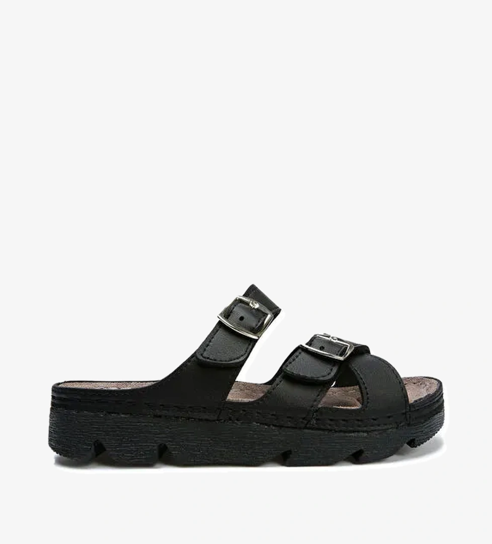 SIB220519 Kifidis-Natura Kadın Anatomik Deri Terlik 36-41 - Görsel 1