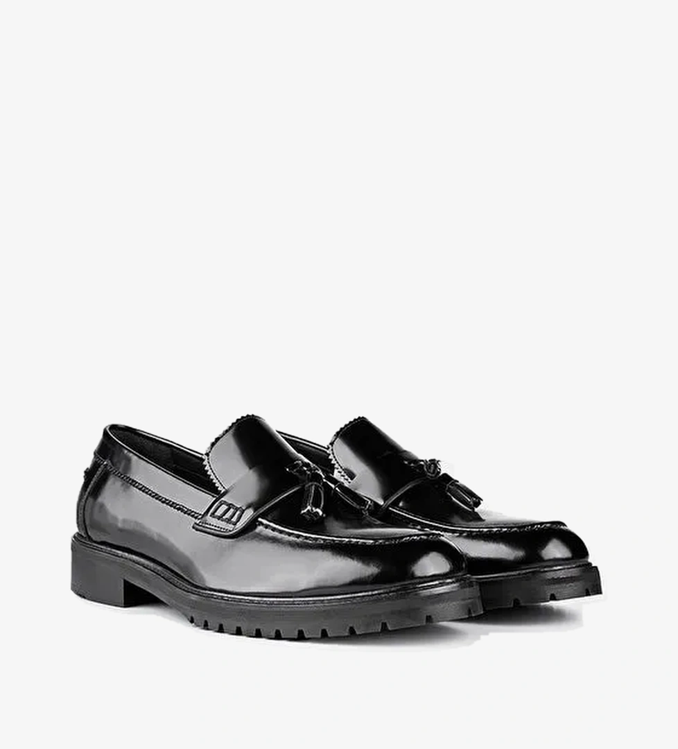 Bisse Erkek Kalın Taban Rugan Ayakkabı Sıyah AY22K22200_D99 - Görsel 1