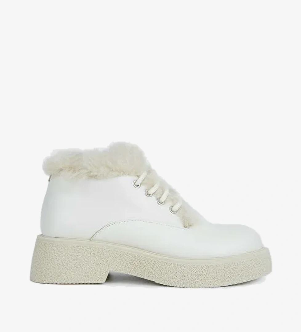 Tamer Tanca Kadın Hakiki Deri Bej Casual Bot - Görsel 1