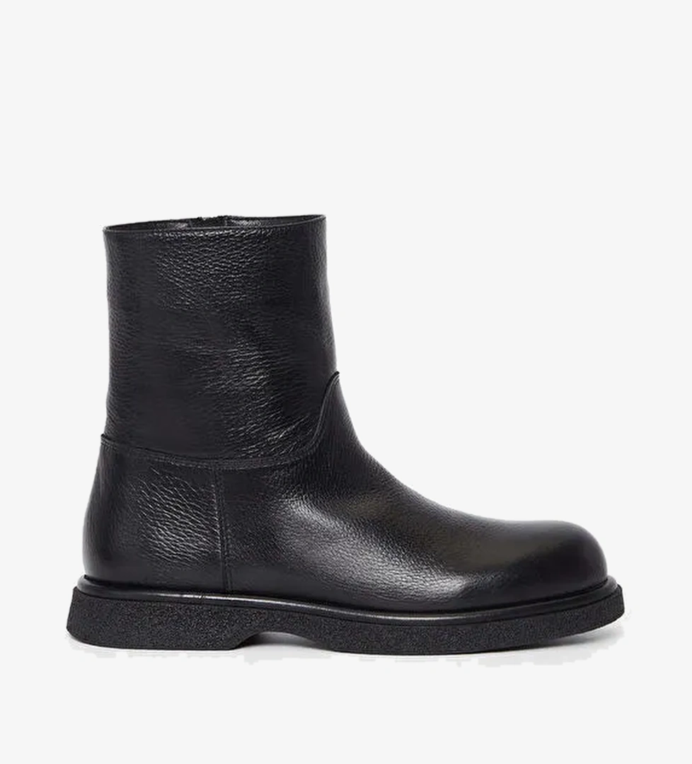 Tamer Tanca Kadın Hakiki Deri Siyah Casual Bot - Görsel 1