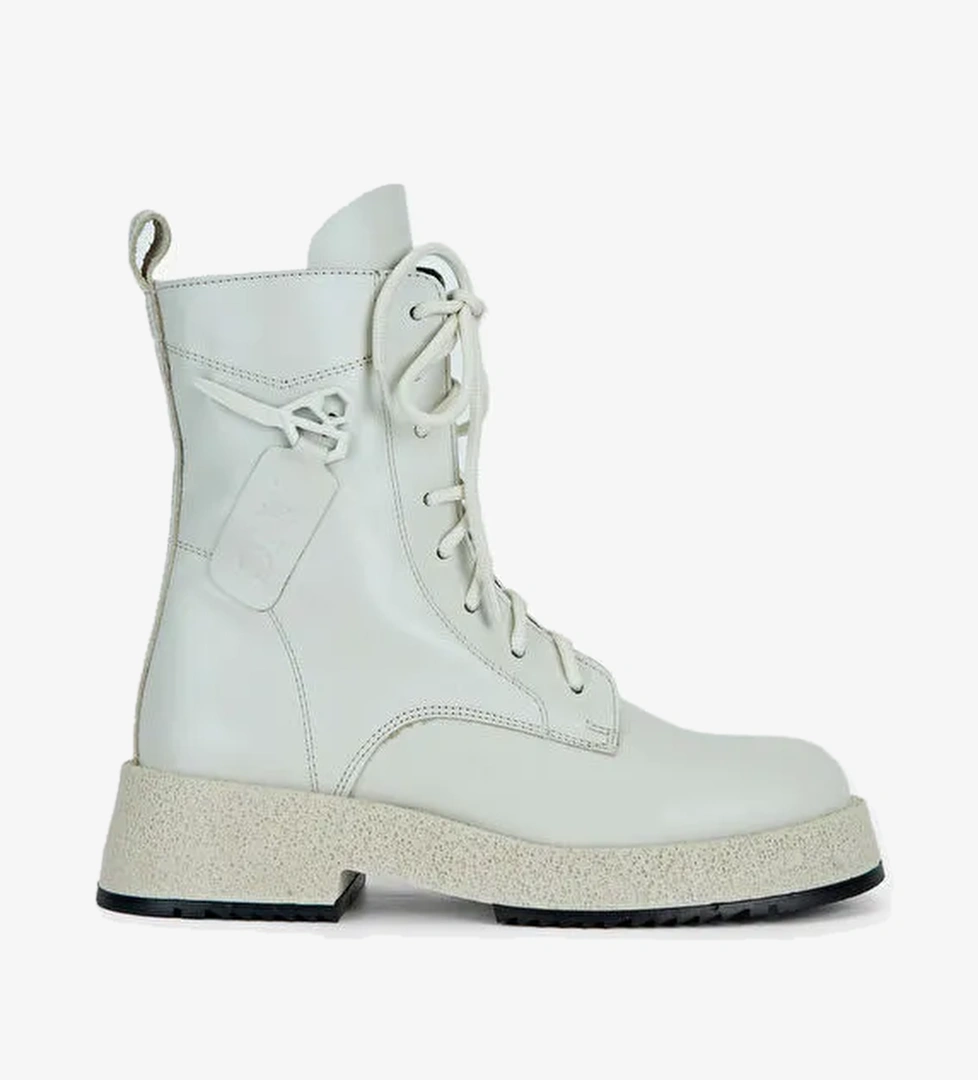 Tamer Tanca Kadın Hakiki Deri Kırık Beyaz Casual Bot - Görsel 1