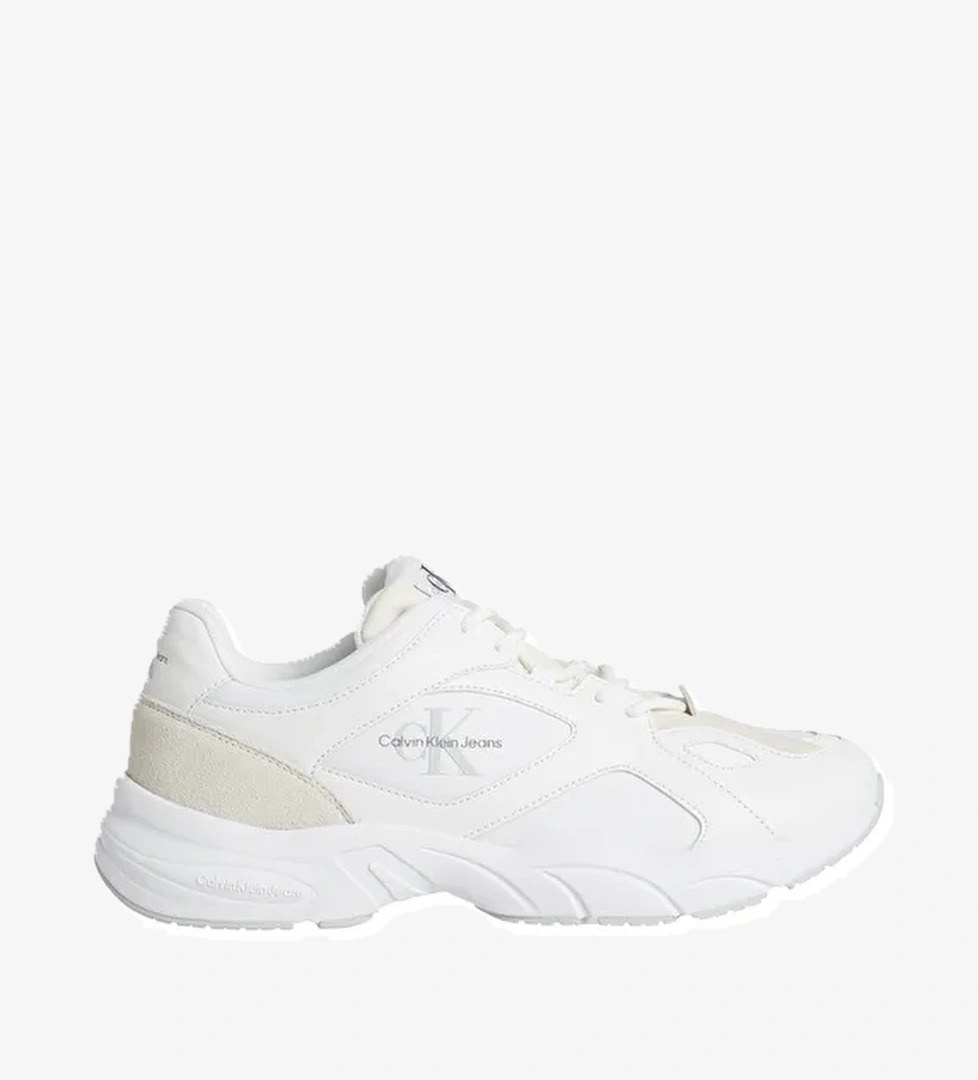 Calvin Klein Beyaz Erkek Sneaker RETRO TENNIS LOW LACEUP MTL - Görsel 1