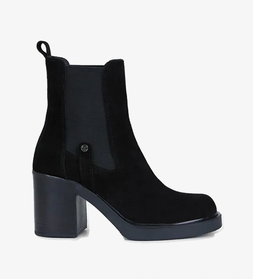 Tamer Tanca Kadın Hakiki Deri Siyah Süet Casual Bot - Görsel 1