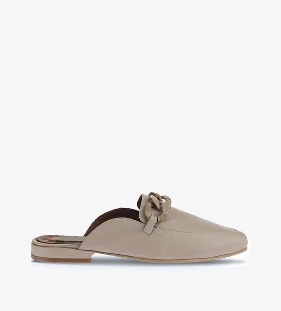 Bueno Shoes Gri Deri Kadın Düz Terlik 01wa0300 - Görsel 1