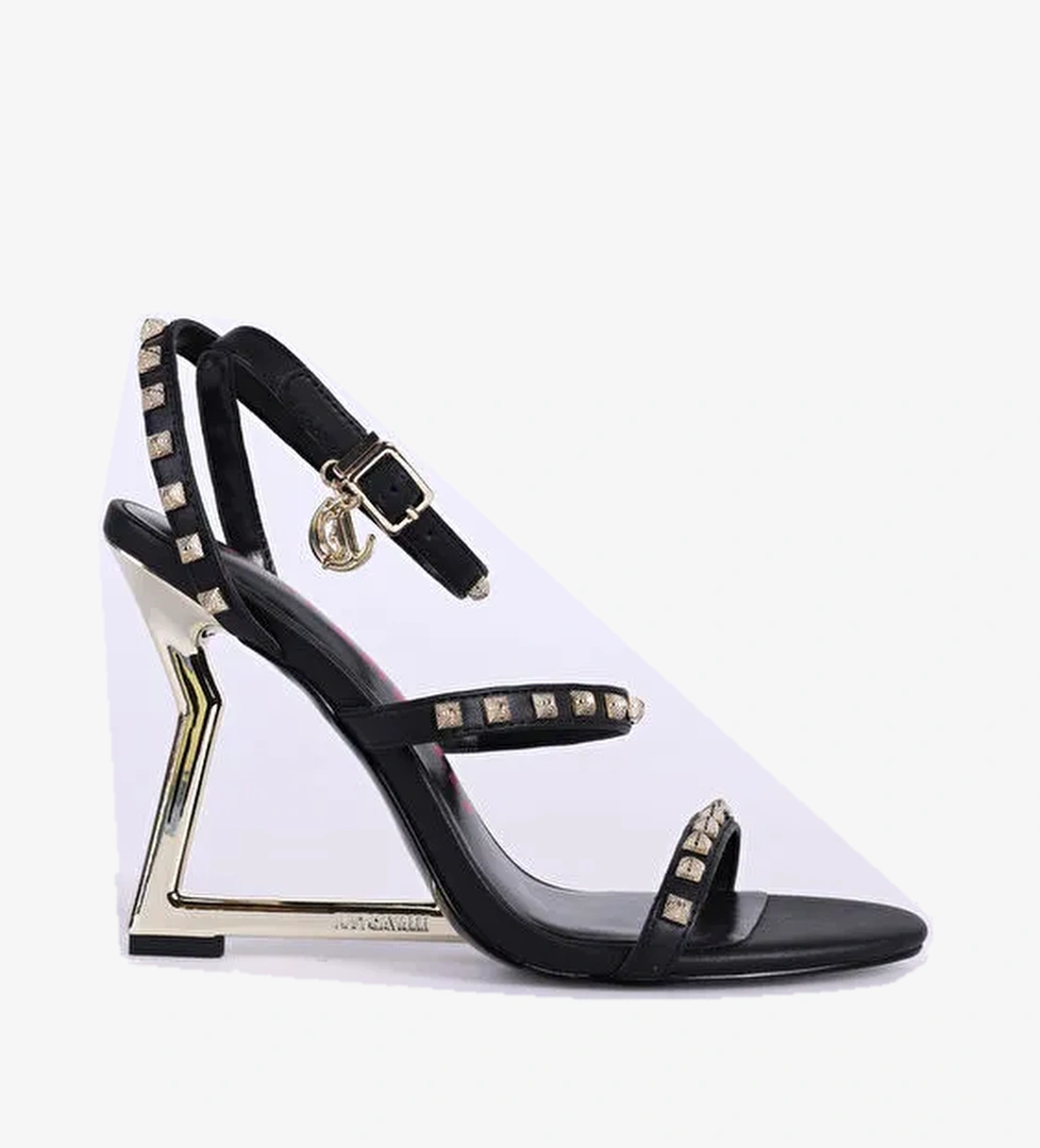Just Cavalli Just Cavalli Siyah-Altın Kadın deri Topuklu Ayakkabı FONDO LADYJ W5B SHOES model görseli