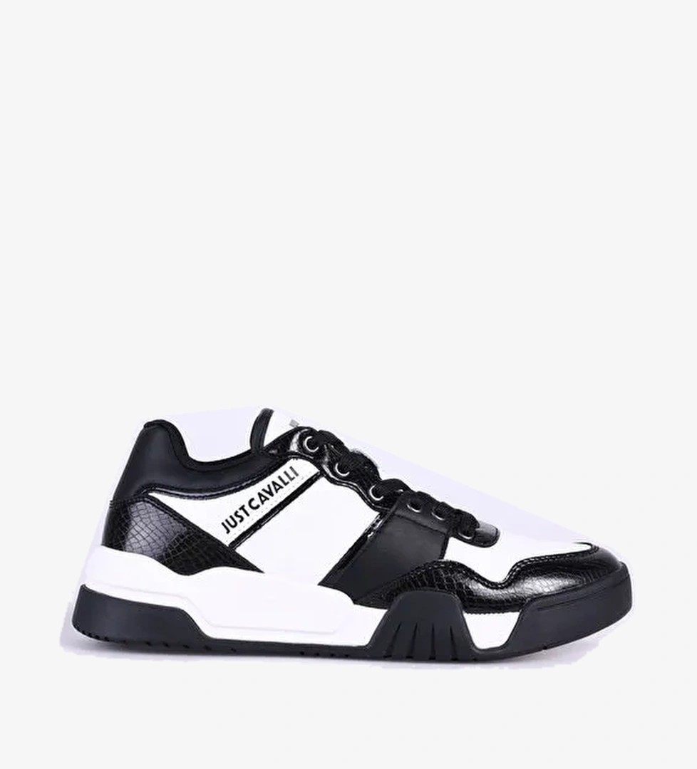 Just Cavalli Beyaz-Siyah Erkek deri Sneaker FONDO STYLE DIS. 1 - Görsel 1