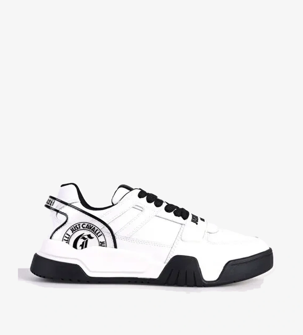 Just Cavalli Beyaz-Siyah Erkek deri Sneaker FONDO STYLE DIS. 3 - Görsel 1