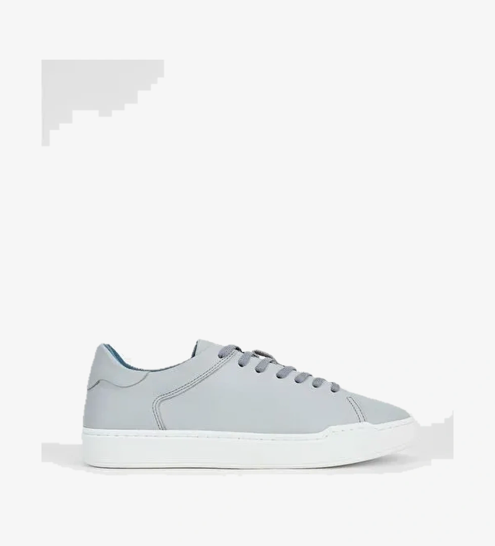 Valmenti Gri Erkek Deri Sneaker 167 7046 ERK AYK Y23 - Görsel 1