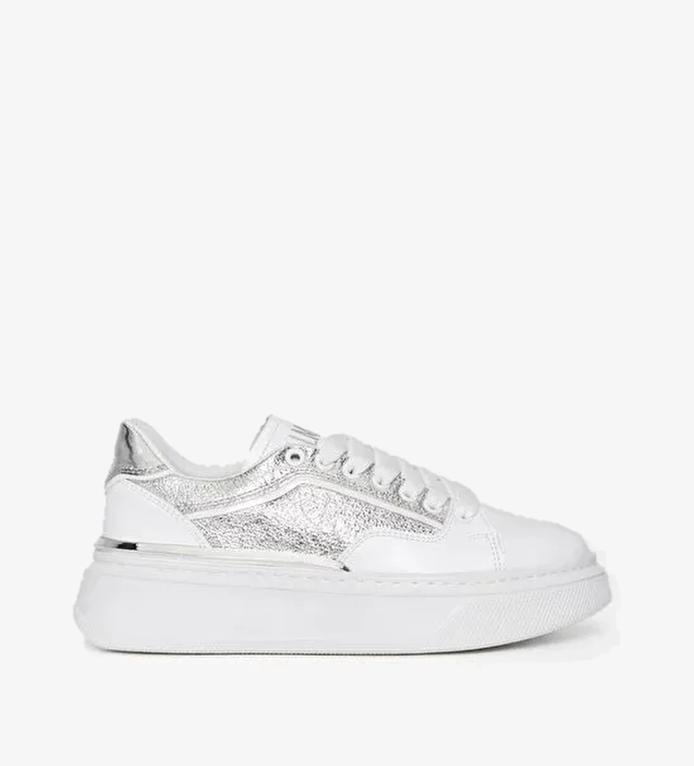 Valmenti Kadın Beyaz Gümüş Suni Deri Sneakers & Spor Ayakkabı - Görsel 1