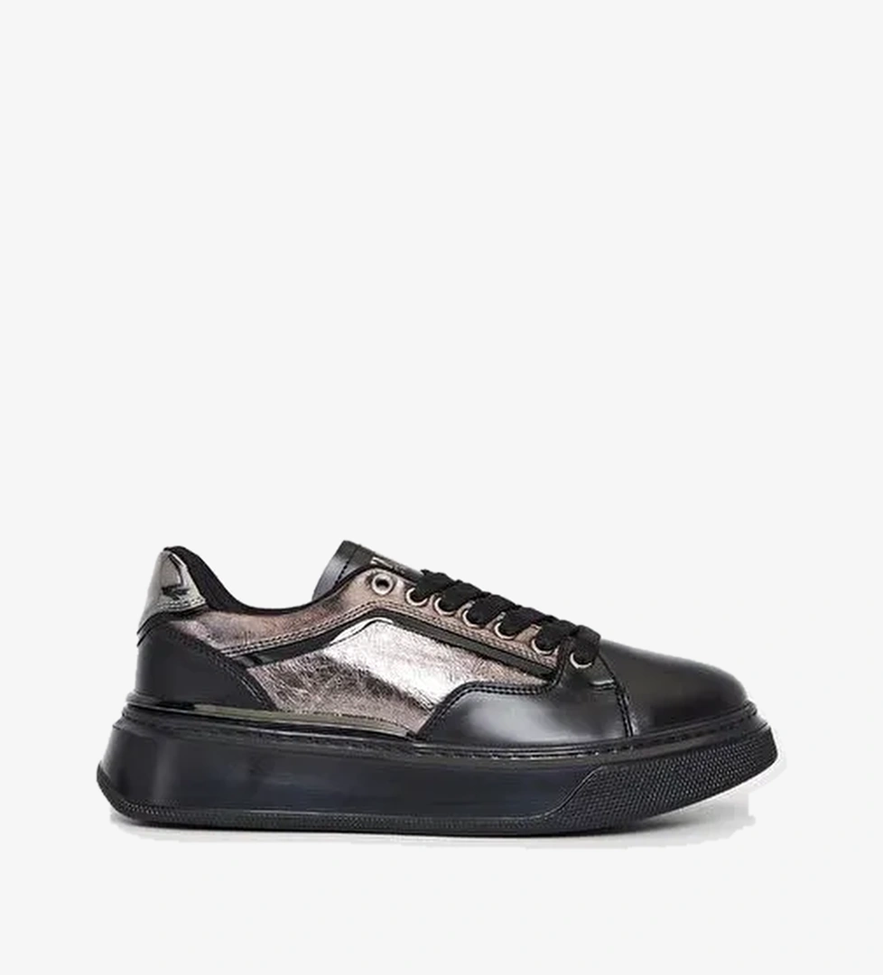 Valmenti Kadın Siyah/antrasit Suni Deri Sneakers & Spor Ayakkabı - Görsel 1