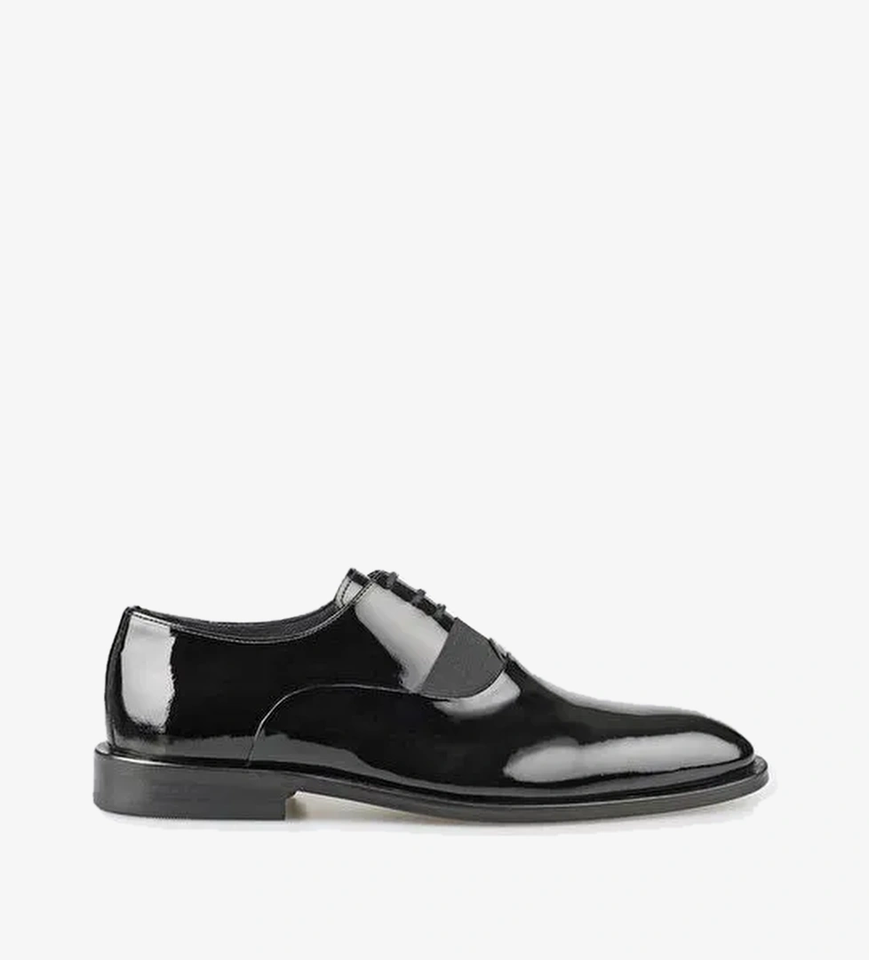 Elle Siyah Erkek Rugan Klasik Ayakkabı GESONARA - Görsel 1