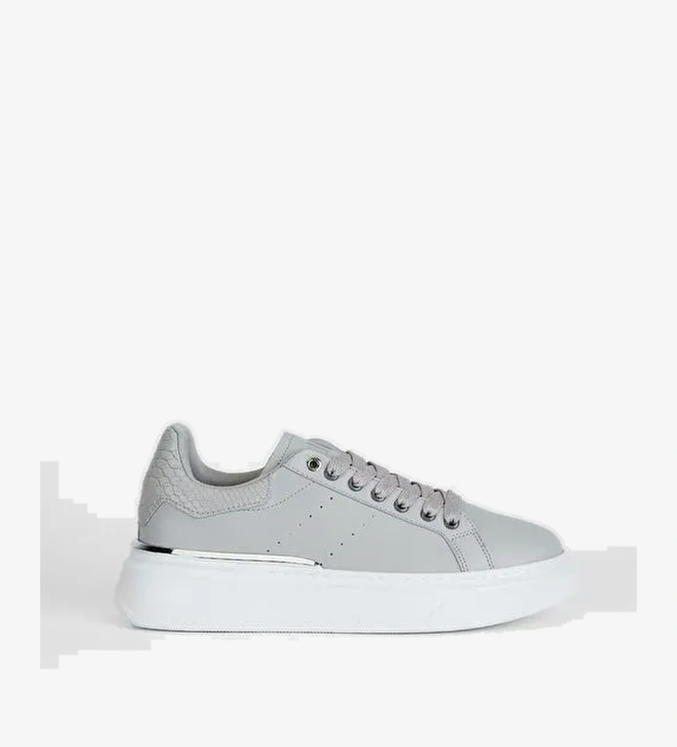 Valmenti Erkek Gri Suni Deri Sneakers & Spor Ayakkabı - Görsel 1