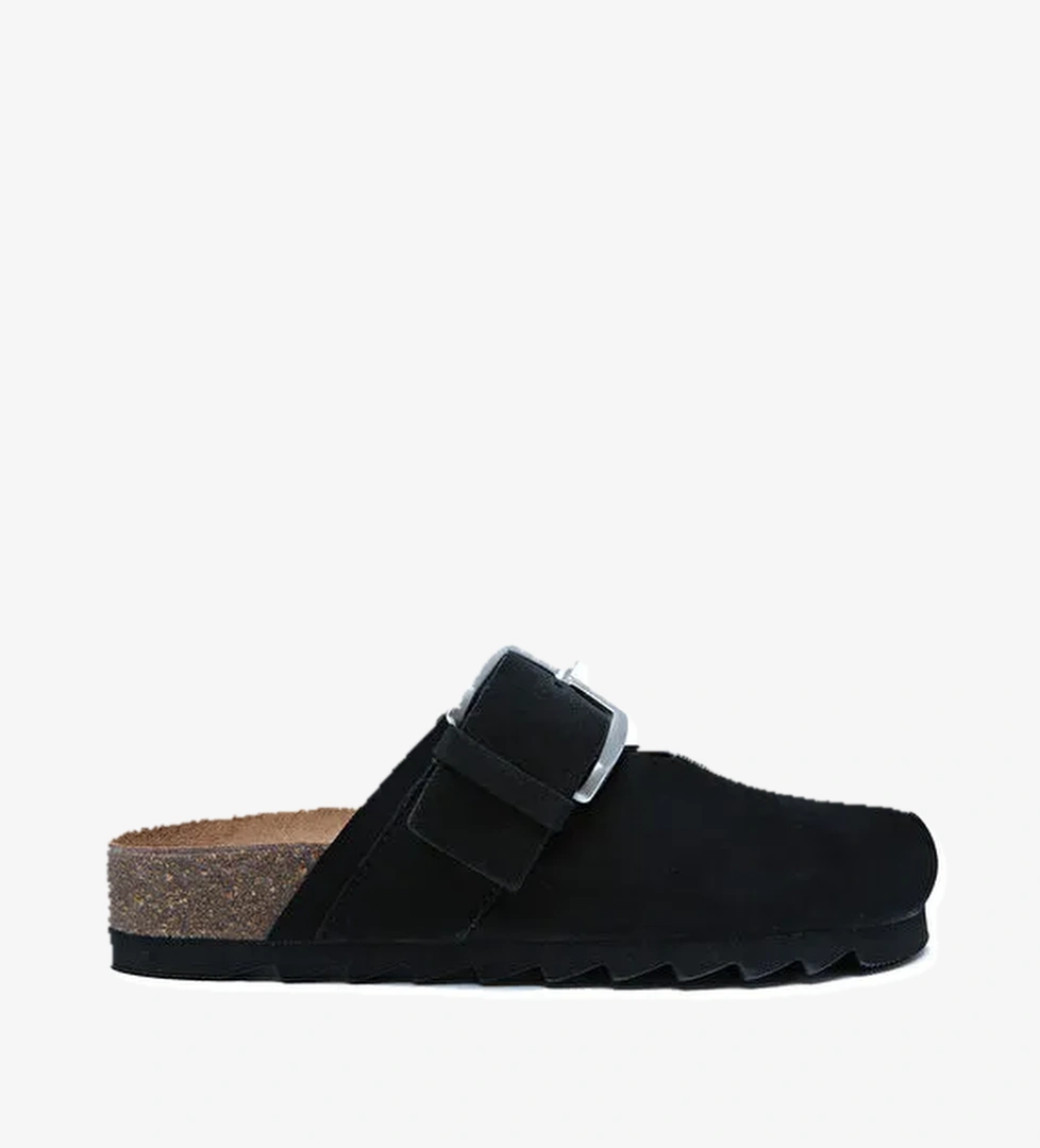 14444 Ch-Kifidis Soft Step Kadın Süet Deri Sabo Mantar Terlik 36-41 - Görsel 1