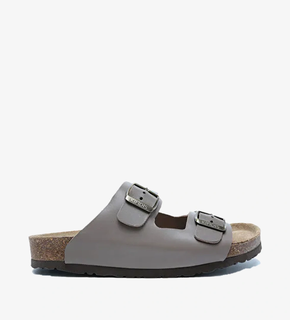 K10260DK Kifidis Soft Step Kadın Çift Bantlı Deri Mantar Terlik 36-41
