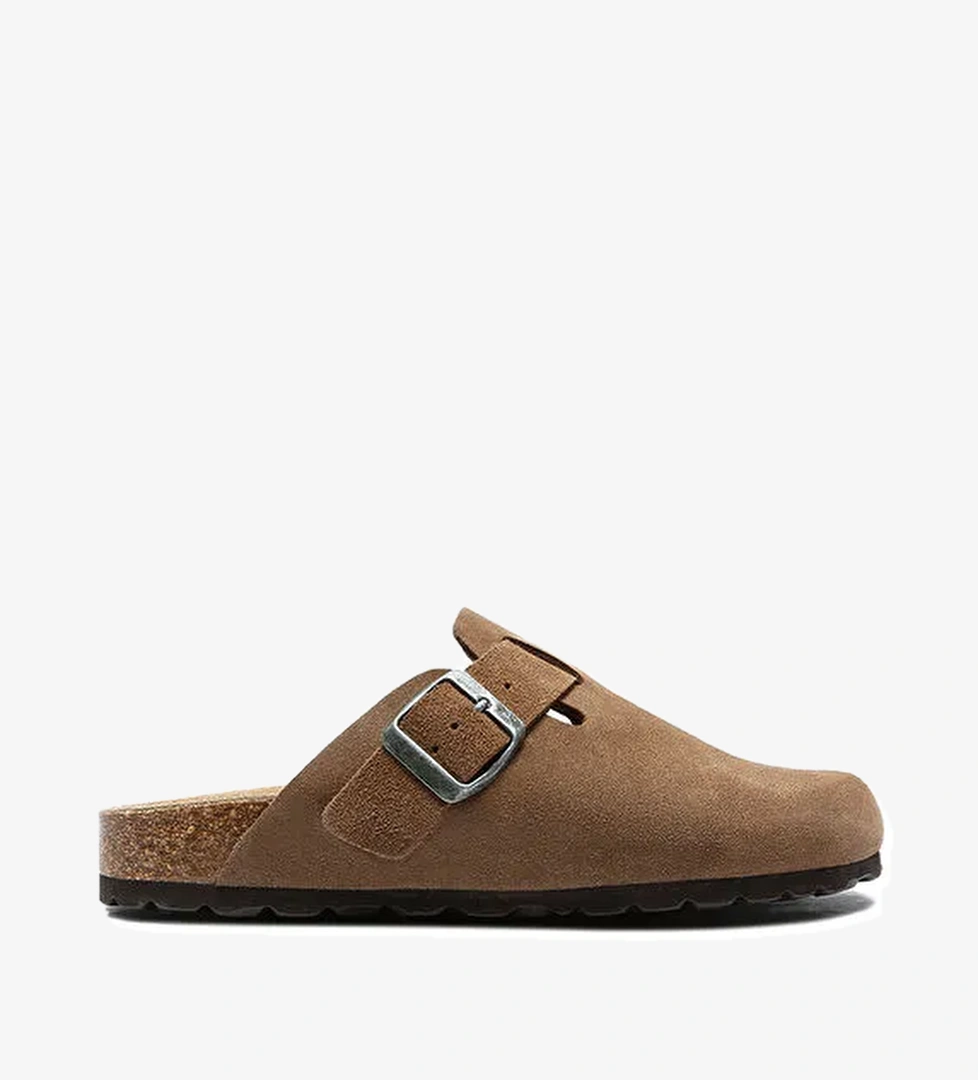 K13789SD Kifidis Soft Step Kadın Süet Deri Sabo Mantar Terlik 36-41 - Görsel 1