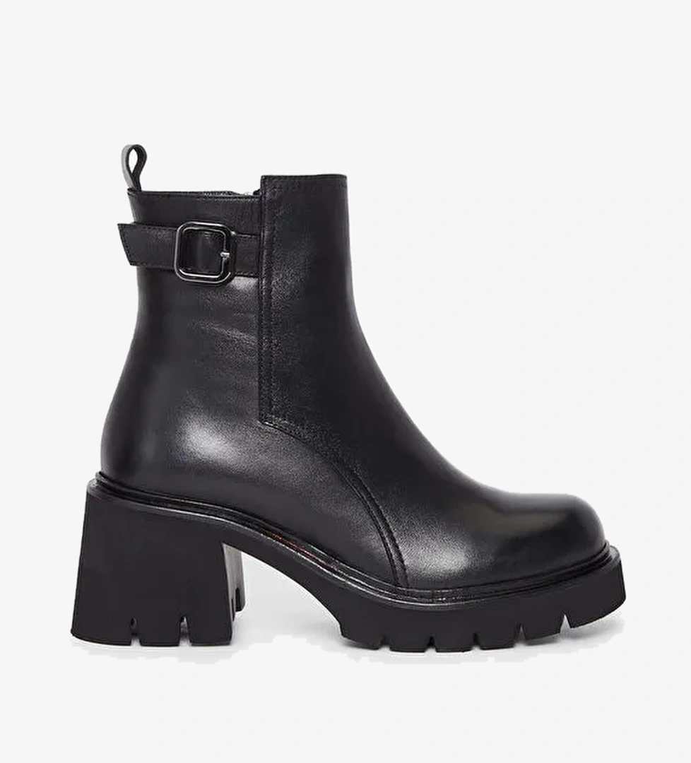 Tamer Tanca Kadın Hakiki Deri Siyah Deri Casual Bot - Görsel 1