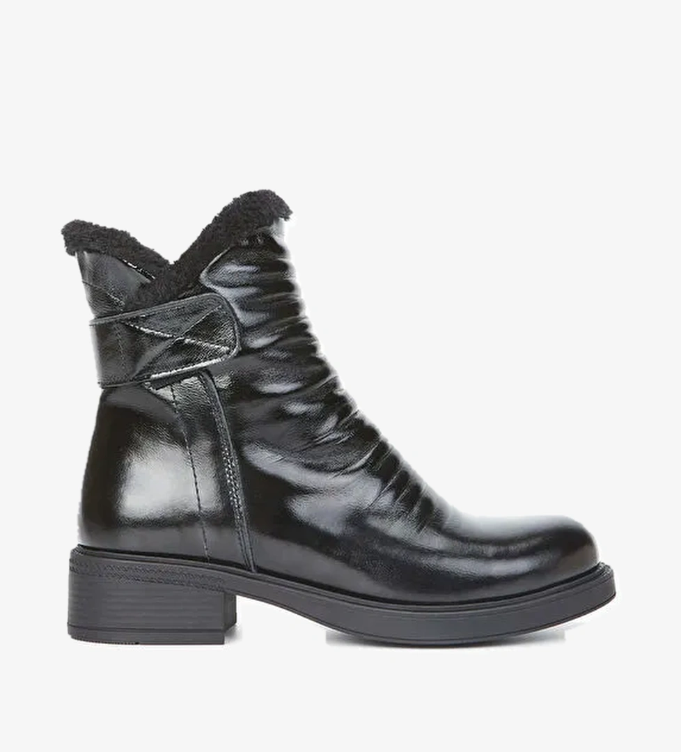 Tamer Tanca Kadın Hakiki Deri Siyah Casual Bot - Görsel 1