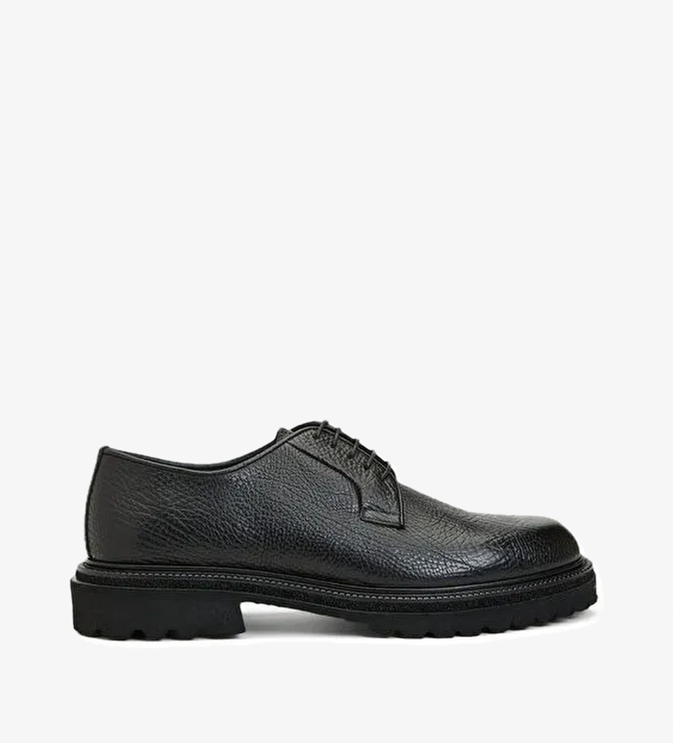 Divarese Siyah Erkek Deri Klasik Ayakkabı DVHLA1-5FW - Görsel 1