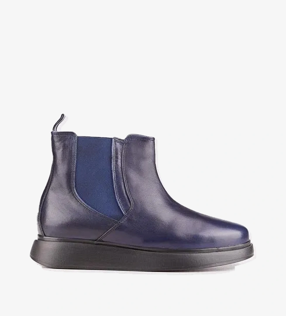 Hakiki Deri Light Eva Tabanlı Lacivert Erkek Günlük Bot - Görsel 1