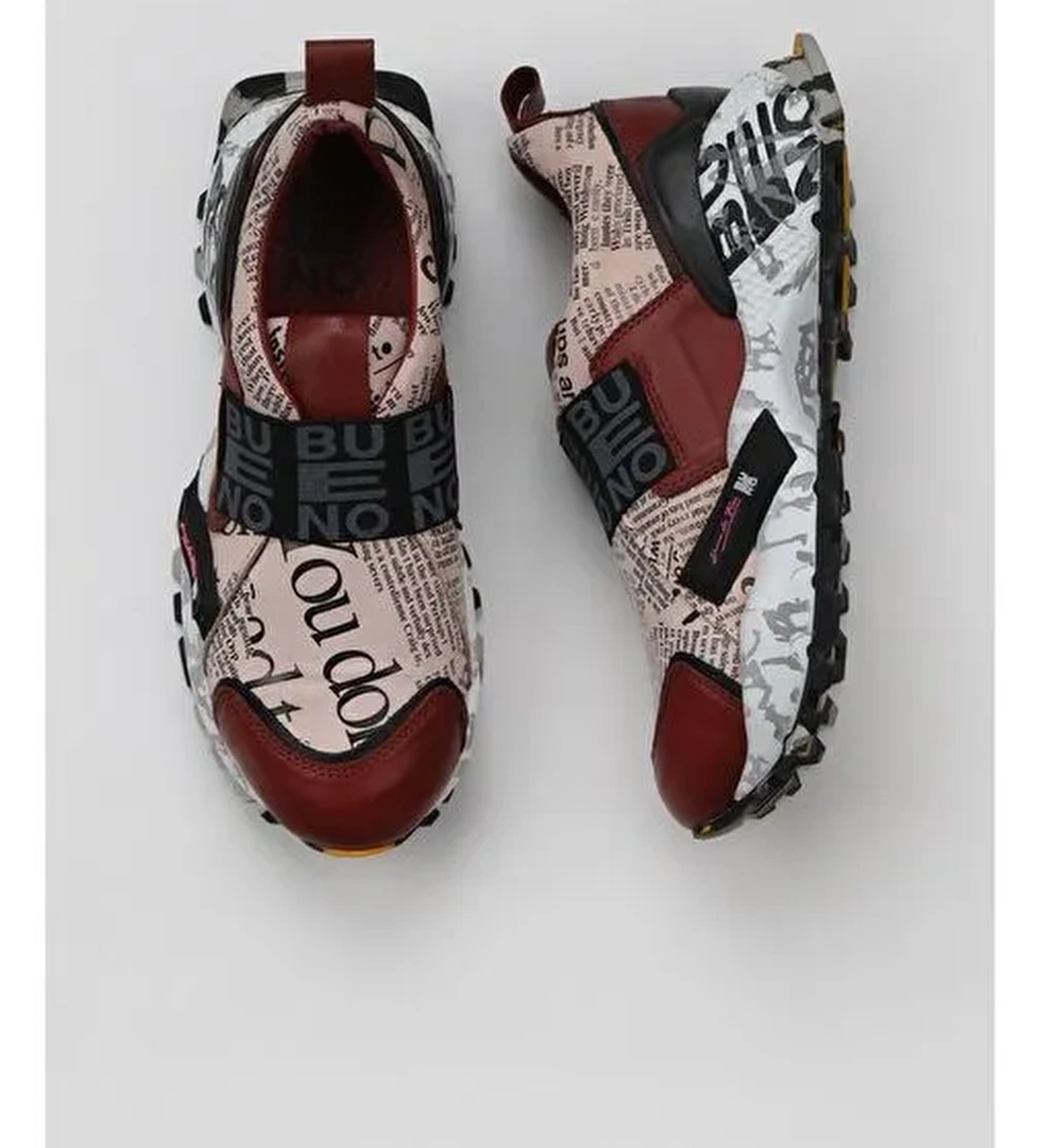 Bueno Shoes Bordo Deri Kadın Spor Ayakkabı 01wr2109 - Görsel 1
