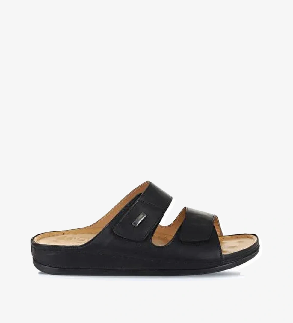 Bueno Shoes Siyah Deri Erkek Düz Terlik 25mt2365 - Görsel 1