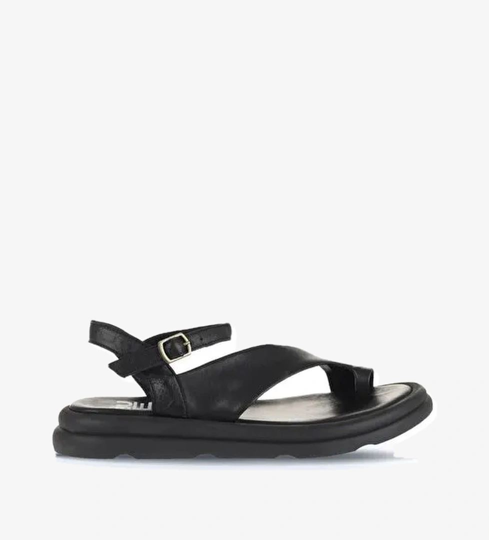 Bueno Shoes Siyah Deri Kadın Parmak Arası Sandalet 01wa2602 - Görsel 1