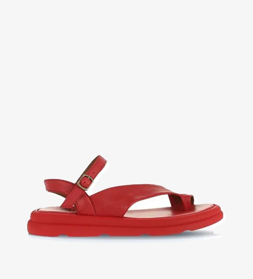 Bueno Shoes Kırmızı Deri Kadın Parmak Arası Sandalet 01wa2602 - Görsel 1