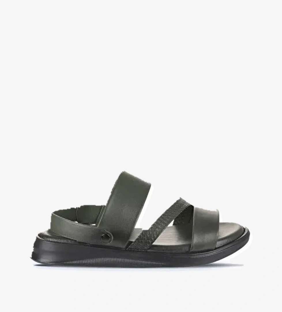 Bueno Shoes Haki Deri Erkek Sandalet 25ms2236 - Görsel 1