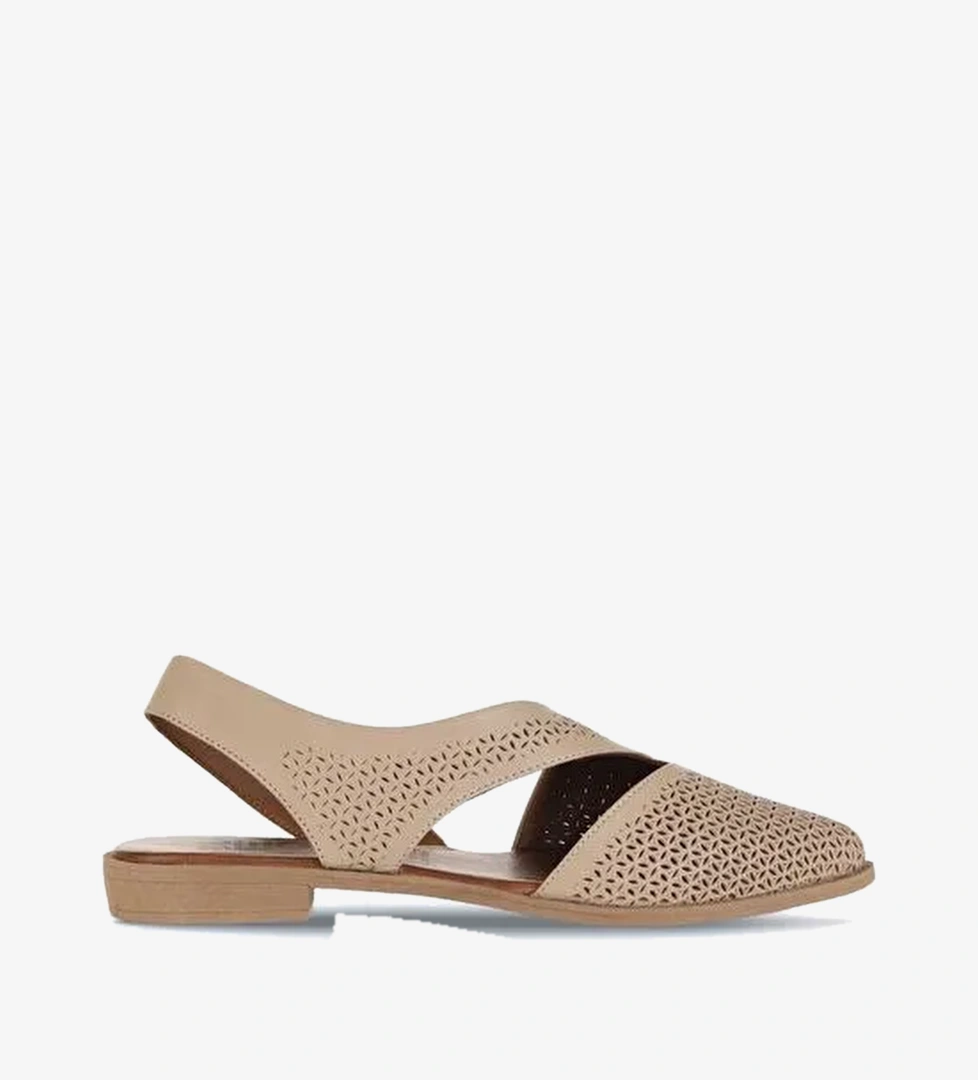 Bueno Shoes Vizon Deri Kadın Düz Sandalet 01wa9202