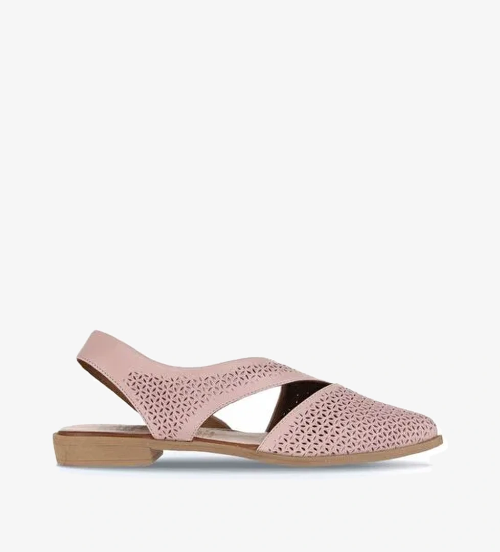 Bueno Shoes Gül Kurusu Deri Kadın Düz Sandalet 01wa9202 - Görsel 1