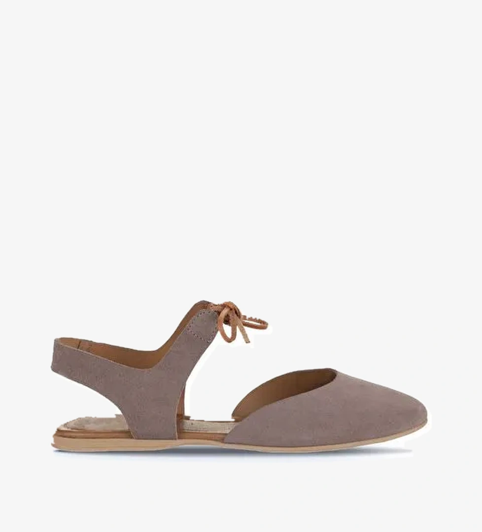 Bueno Shoes Gri Koyu Alf Süet Kadın Düz Sandalet 01wa5807 - Görsel 1