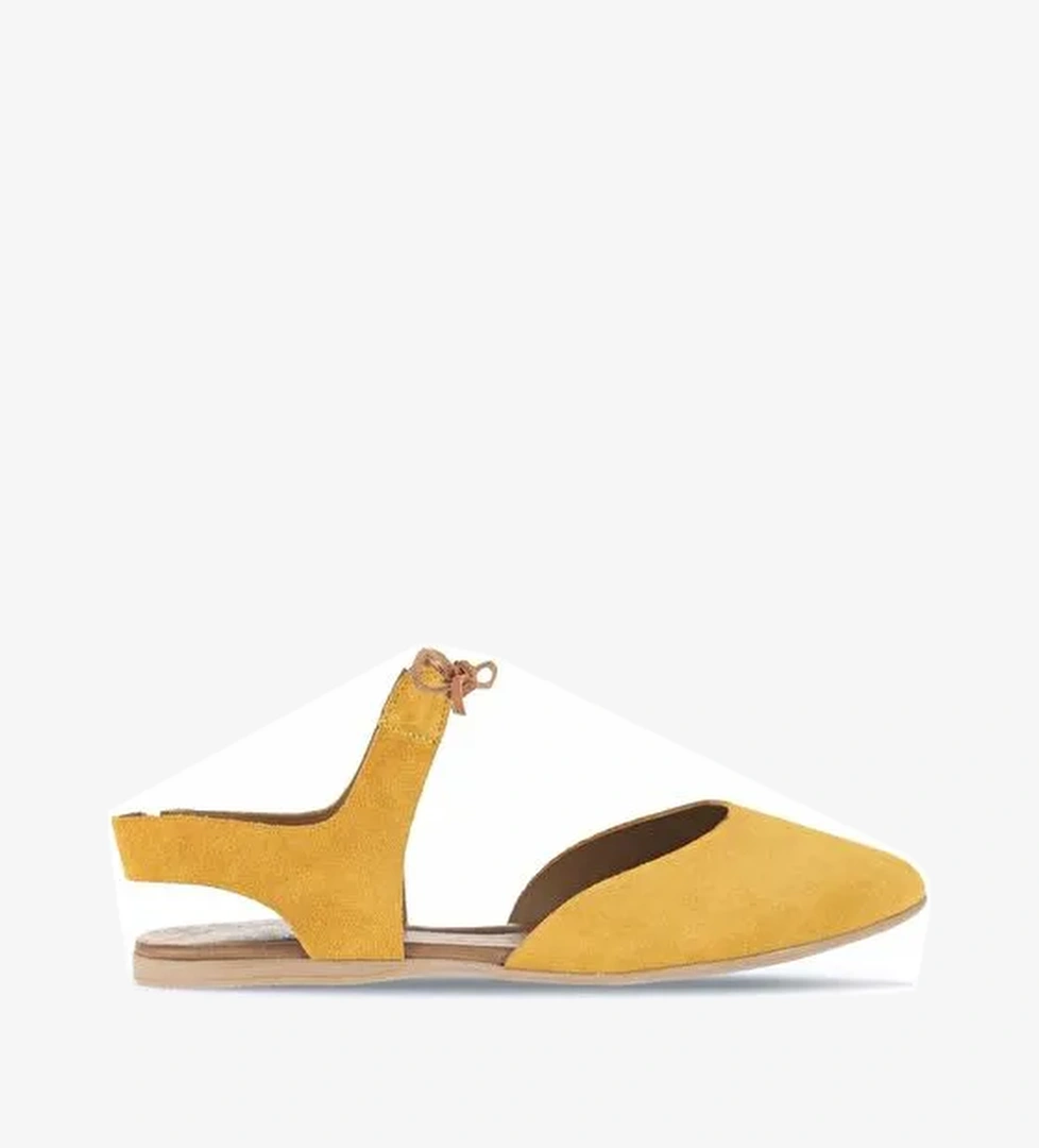 Bueno Shoes Sarı Alf Süet Kadın Düz Sandalet 01wa5807 - Görsel 1