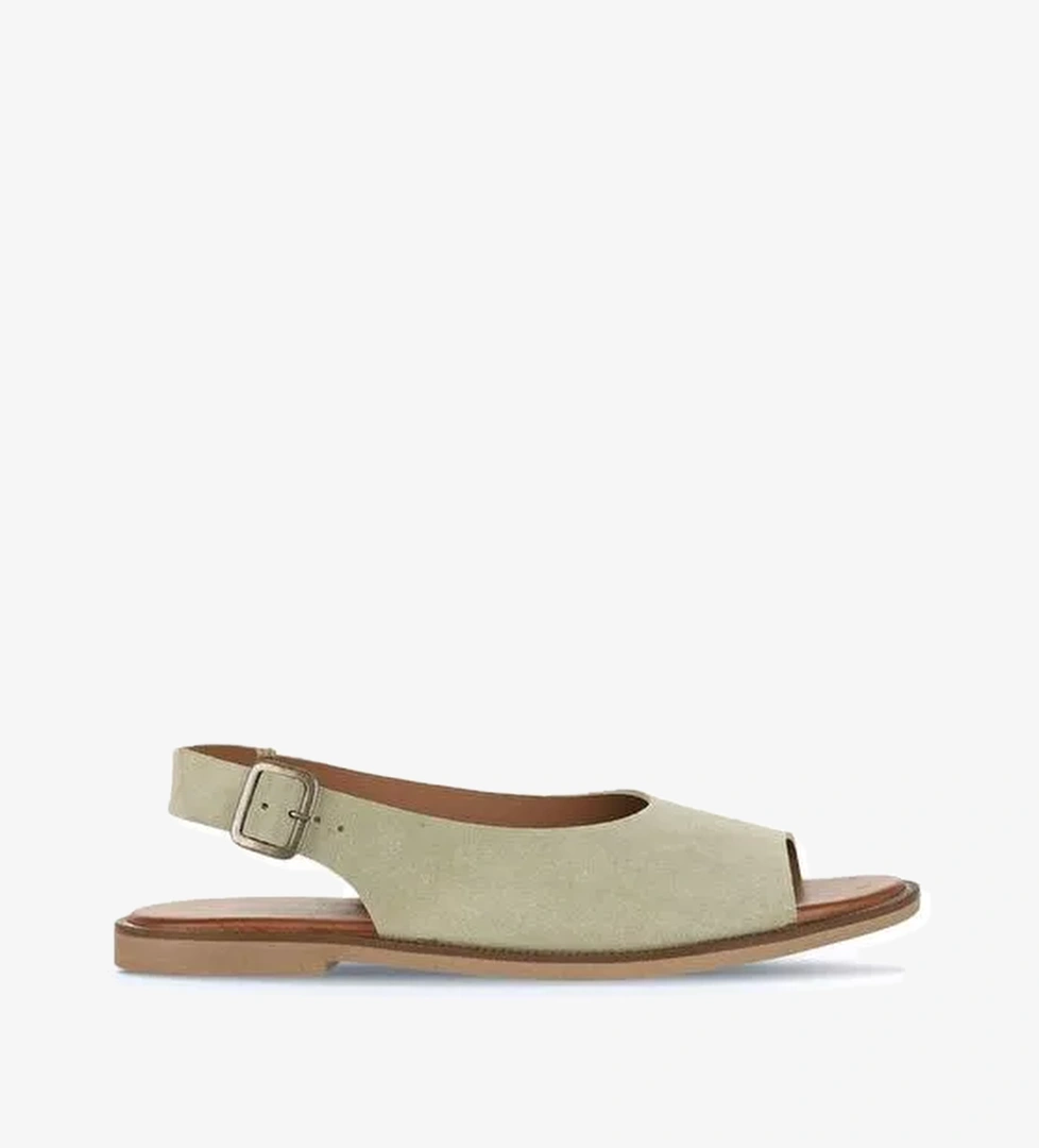 Bueno Shoes Yeşil Alf Süet Kadın Düz Sandalet 01wa5709 - Görsel 1