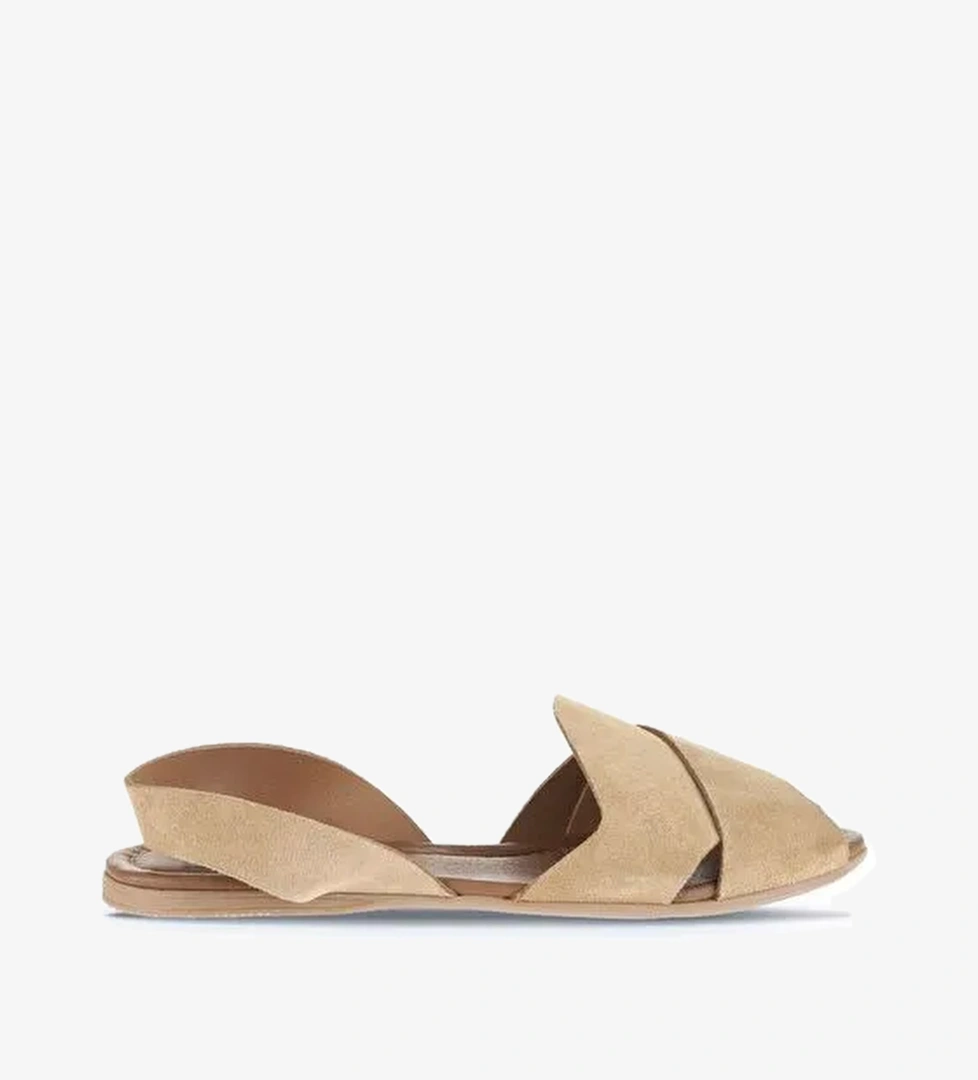 Bueno Shoes Taba Açık Alf Süet Kadın Düz Sandalet 01wa5805 - Görsel 1