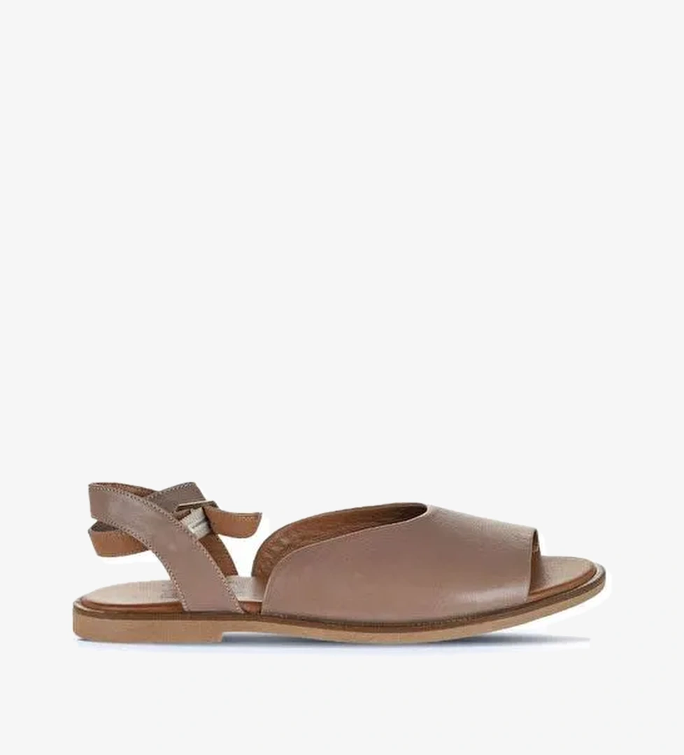 Bueno Shoes Gri Deri Kadın Düz Sandalet 01wa5702 - Görsel 1