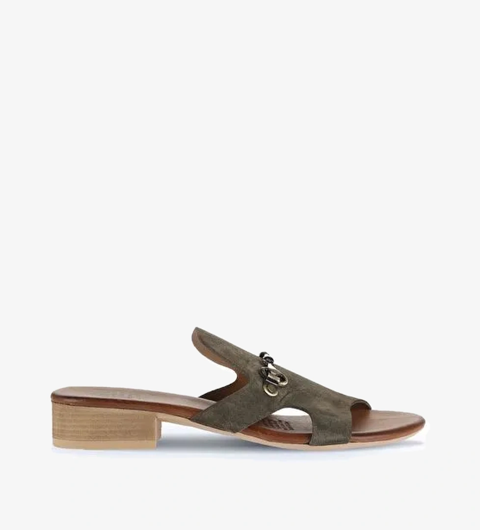 Bueno Shoes Haki Alf Süet Kadın Topuklu Terlik 01wa7304 - Görsel 1