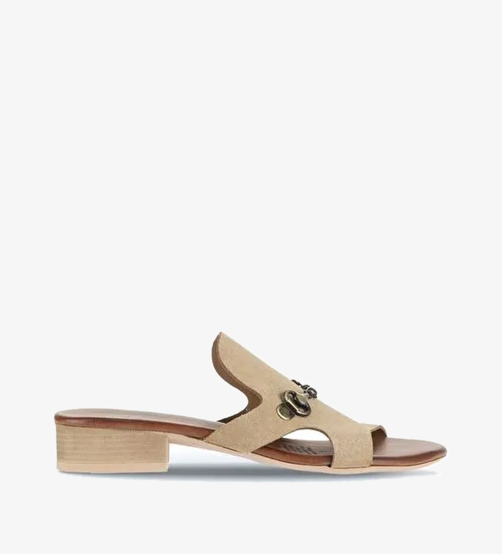 Bueno Shoes Taba Açık Alf Süet Kadın Topuklu Terlik 01wa7304 - Görsel 1