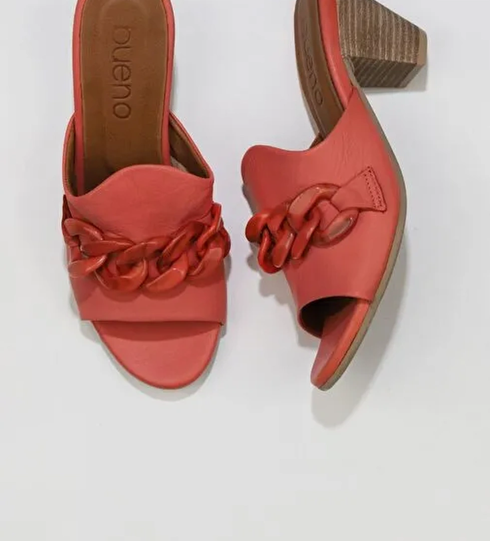 Bueno Shoes Mercan Deri Kadın Topuklu Terlik 01wu11300 - Görsel 1