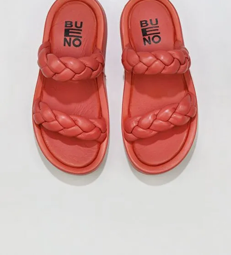 Bueno Shoes Mercan Deri Kadın Dolgu Topuklu Terlik 01wu4640 - Görsel 1