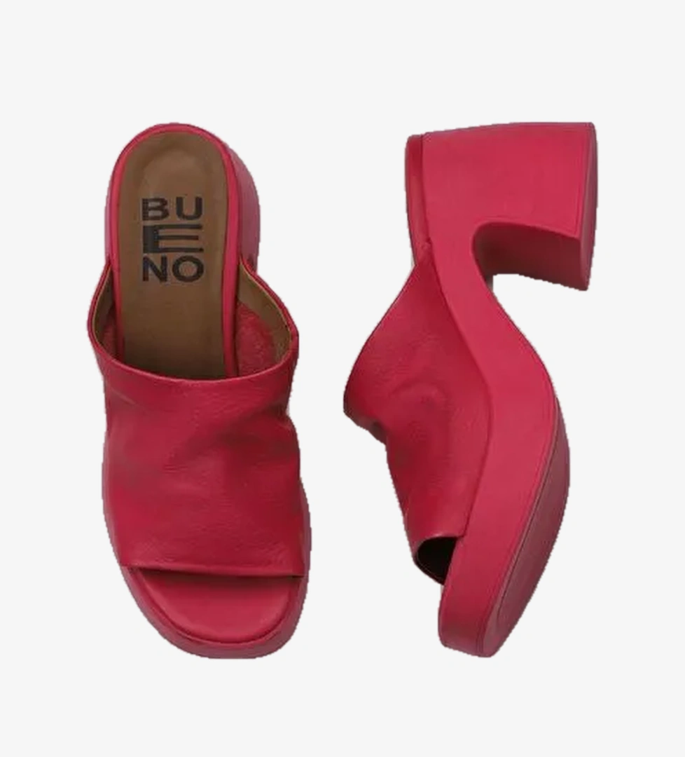 Bueno Shoes Fuşya Deri Kadın Topuklu Terlik 01wy12200