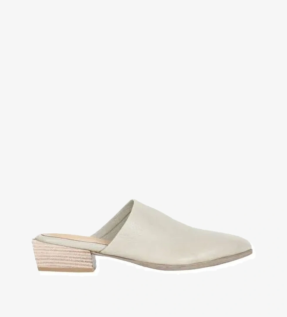 Bueno Shoes Haki Deri Kadın Topuklu Terlik 01wq2603 - Görsel 1