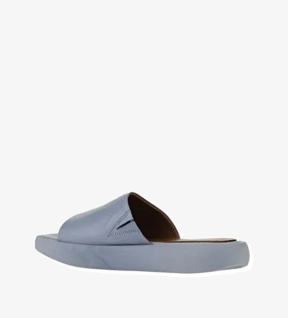 Bueno Shoes Mavi Deri Kadın Dolgu Topuklu Terlik 01wy1000 - Görsel 1