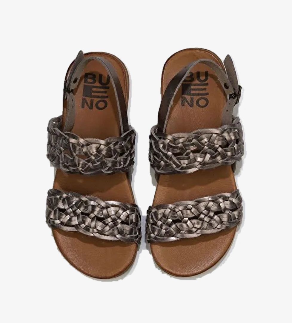 Bueno Shoes Gri Parlak Deri Kadın Sandalet 01wu4252 - Görsel 1