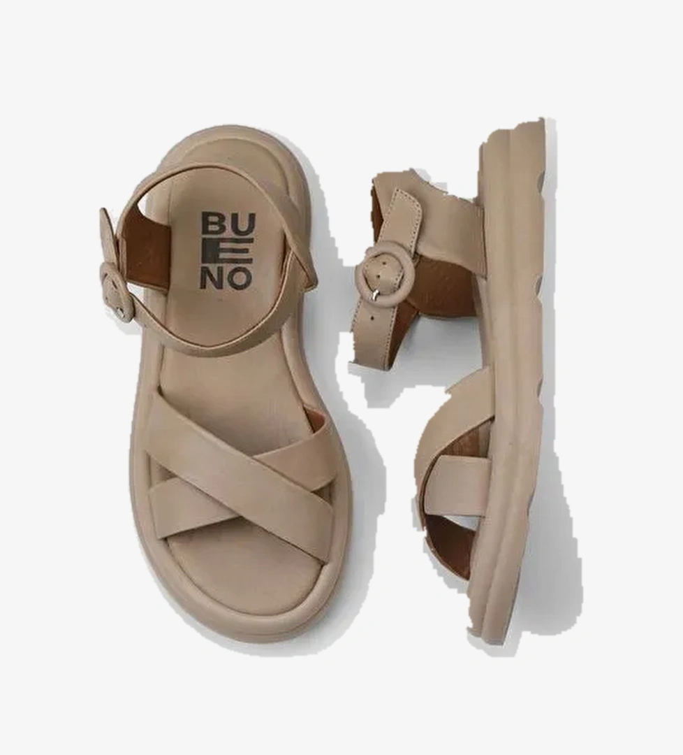 Bueno Shoes Vizon Vizon Deri Kadın Sandalet 01wy9409 - Görsel 1