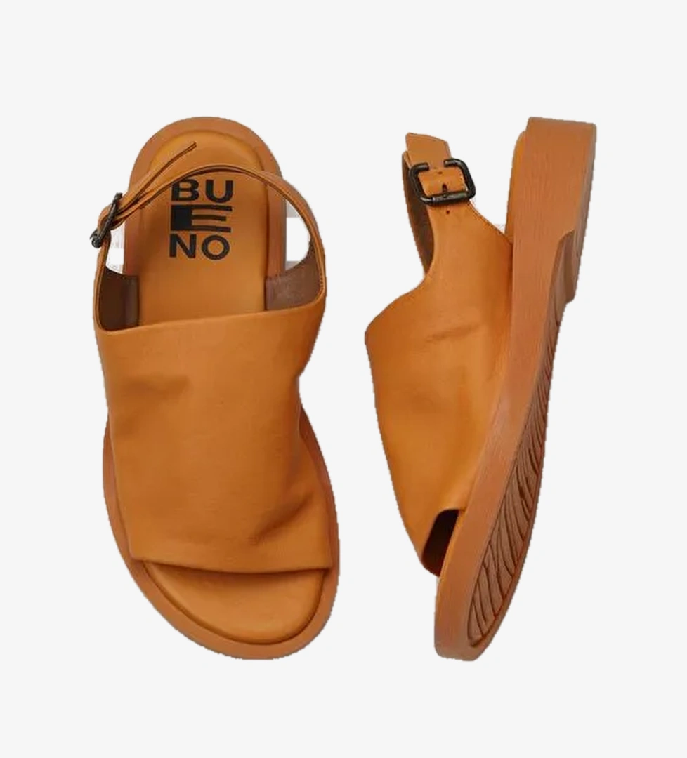 Bueno Shoes Turuncu Deri Kadın Düz Sandalet 01wy2917