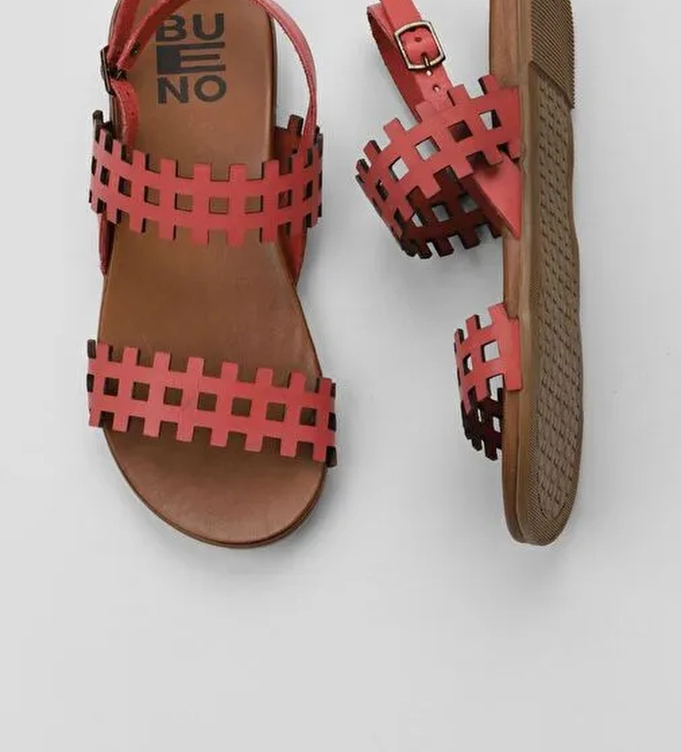 Bueno Shoes Mercan Deri Kadın Düz Sandalet 01wu4242 - Görsel 1