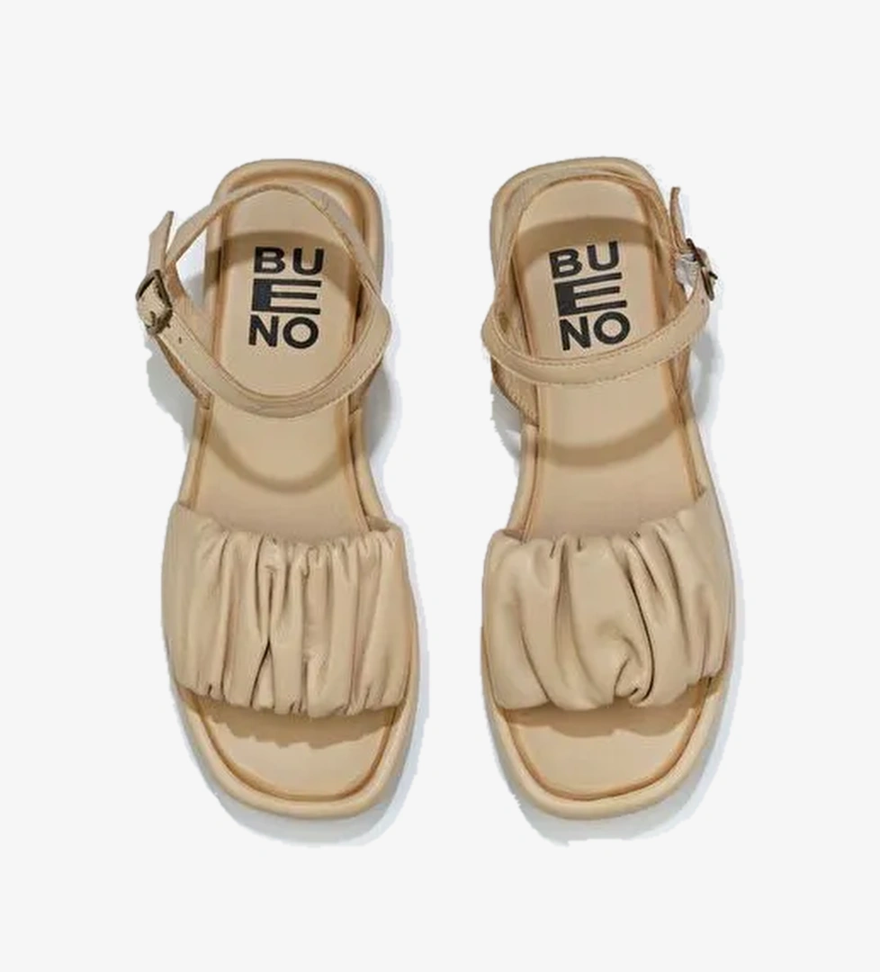 Bueno Shoes Bej Deri Kadın Sandalet 01wu4121 - Görsel 1