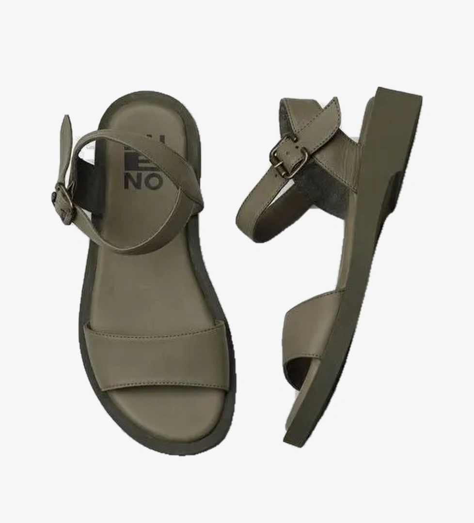 Bueno Shoes Haki Deri Kadın Sandalet 01wy2900