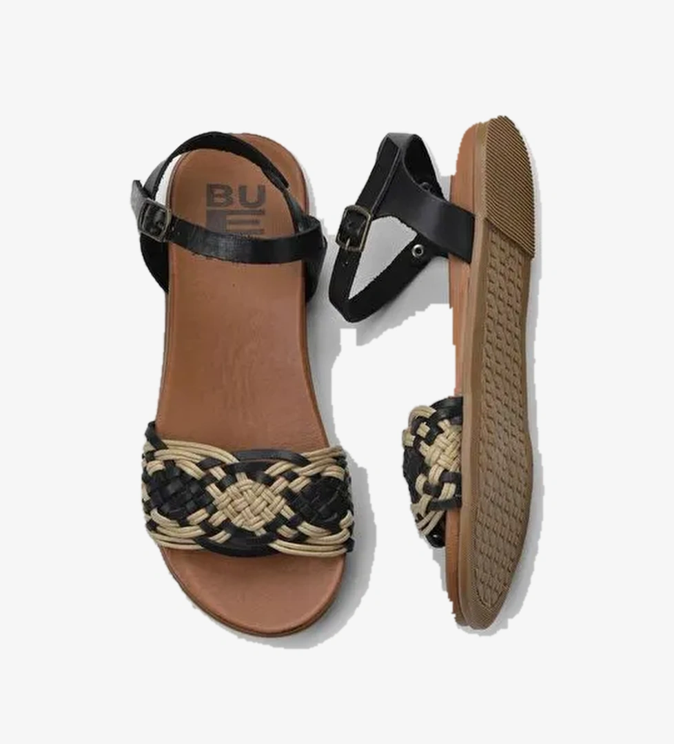 Bueno Shoes Siyah Deri Kadın Sandalet 01wu4250 - Görsel 1